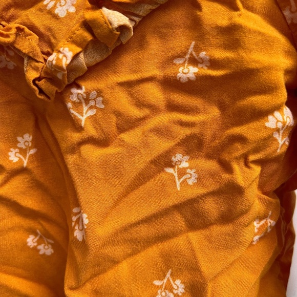 NWOT Okie Dokie 24M Gold/Orange Floral Long Sleeve Girls Blouse Top - Picture 2 of 4